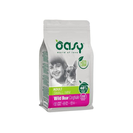 Oasy One Animal Protein Adult Small & Mini Con Cinghiale Per Cani Adulti 2.5kg