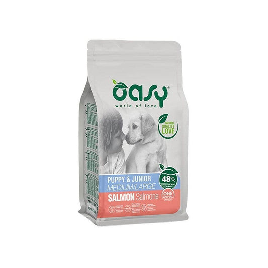 Oasy One Animal Protein Puppy & Junior Medium & Large Con Salmone Per Cani Cuccioli 2.5kg