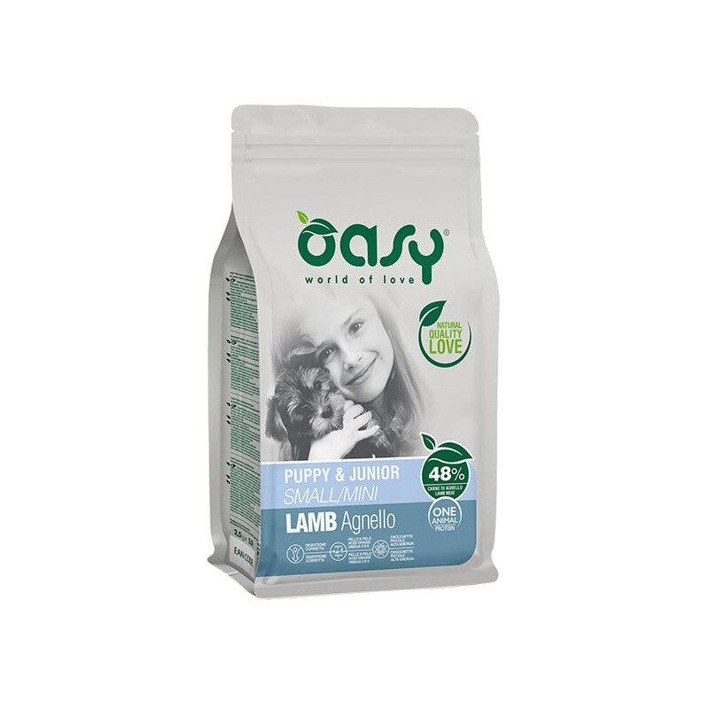 Oasy One Animal Protein Puppy & Junior Small & Mini Con Agnello Per Cani Cuccioli 2.5kg