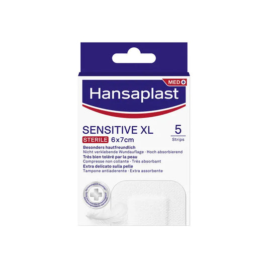 Hansaplast Cerotti Sensitive XL Medicazione Per Ferite Medio Grandi 6x7cm 5 Pezzi