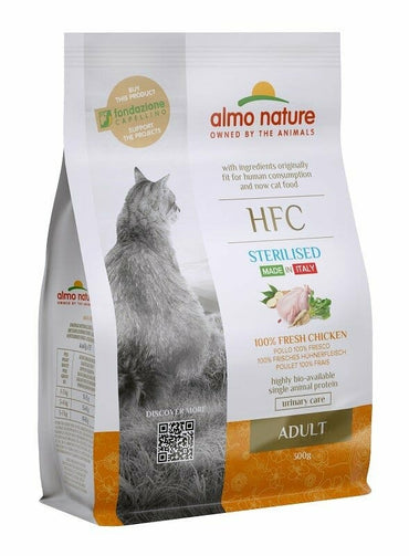 Almo Nature HFC Cibo Secco Pollo Per Gatti Adulti Sterilizzati Sacco 300g