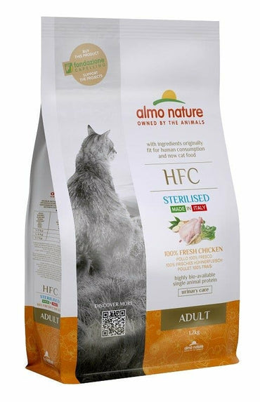 Almo Nature HFC Cibo Secco Pollo Per Gatti Adulti Sterilizzati Sacco 1,2kg