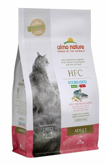 Almo Nature HFC Cibo Secco Salmone Per Gatti Adulti Sterilizzati Sacco 1,2kg