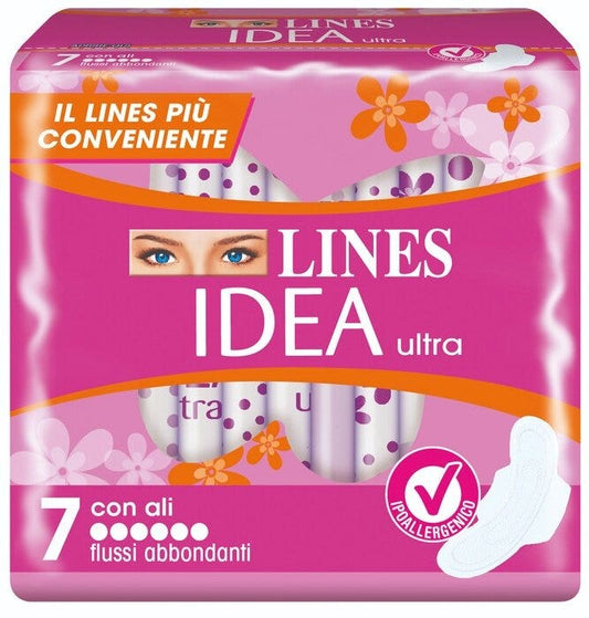 Lines Idea Ultra Flussi Abbondanti con Ali 7 Assorbenti
