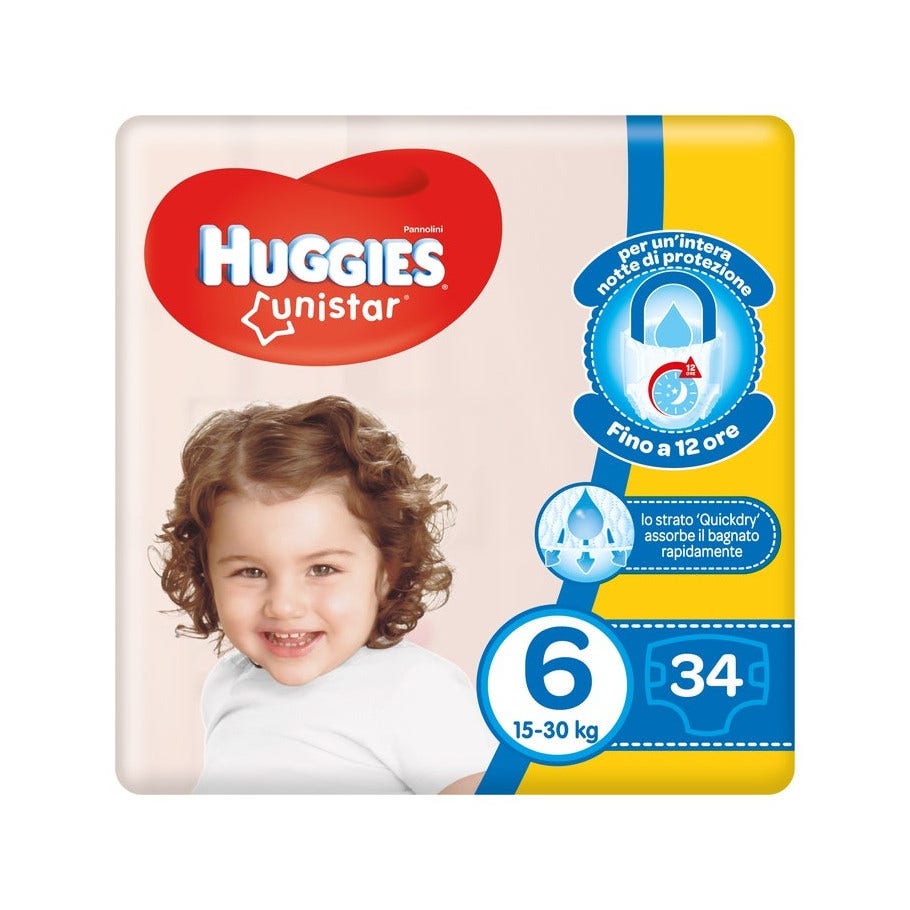 Huggies Unistar Taglia 6 Pannolini 34 Pezzi