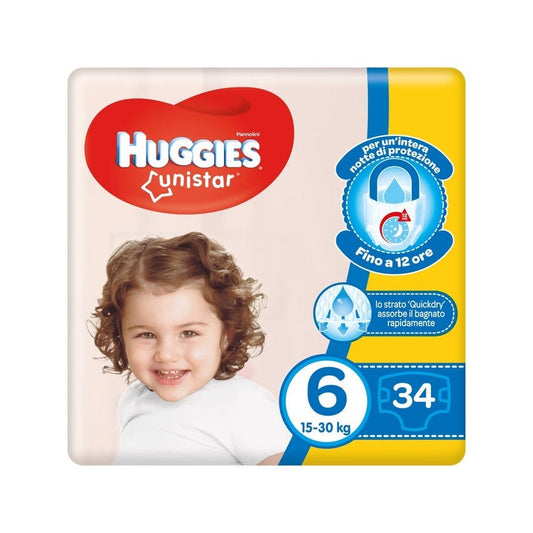 Huggies Unistar Taglia 6 Pannolini 34 Pezzi
