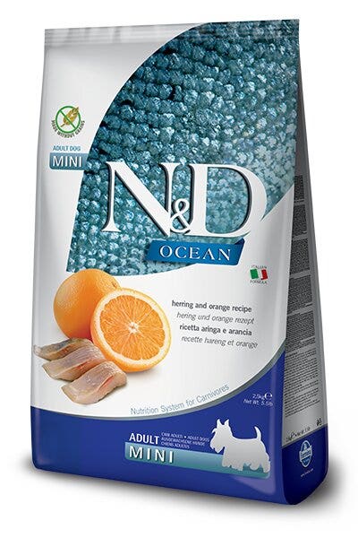 Farmina N&D Ocean Aringa E Arancia Cani Adulti Taglia Mini Sacco 800g