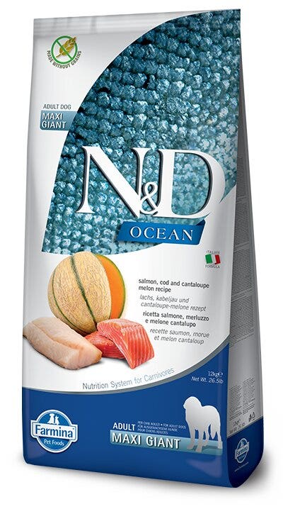Farmina N&D Ocean Salmone E Merluzzo Cani Adulti Taglia Molto Grande Sacco 12kg