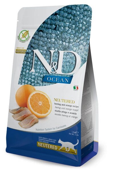 Farmina N&D Ocean Neutered Aringa E Arancia Gatti Adulti Sterilizzati Sacco 1,5kg