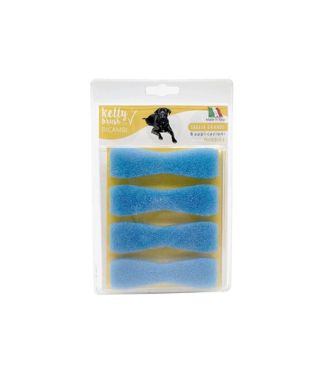 Kelly Brush Ricambi Kit Spazzolino Taglia Grande Spugne Morbide Per Cani 8 Applicazioni