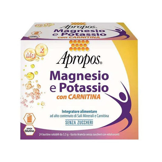 Apropos Magnesio Potassio Carnitina 24x3,5g Senza Zuccheri