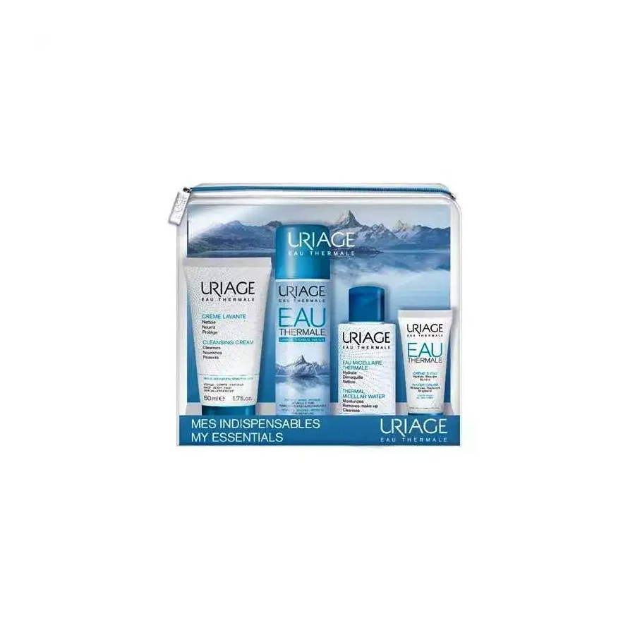Uriage Travel Kit Crema Lavante 50ml + Spray Acqua Termale 50ml + Acqua Micellare 50ml + Crema All'Acqua 15ml