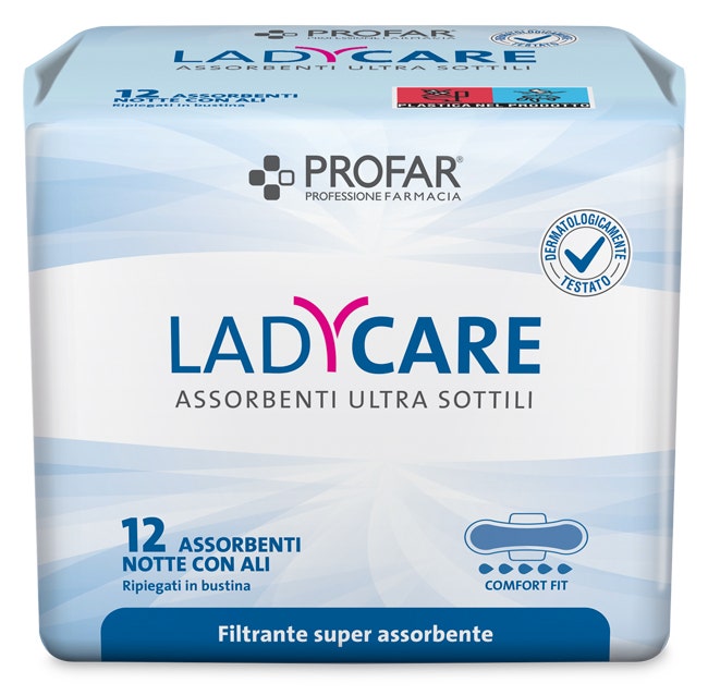 Ladycare Assorbenti Notte con Ali 12 Pezzi Profar