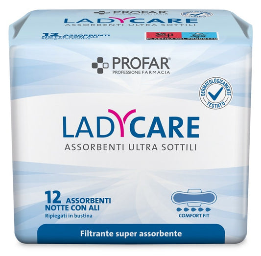 Ladycare Assorbenti Notte con Ali 12 Pezzi Profar