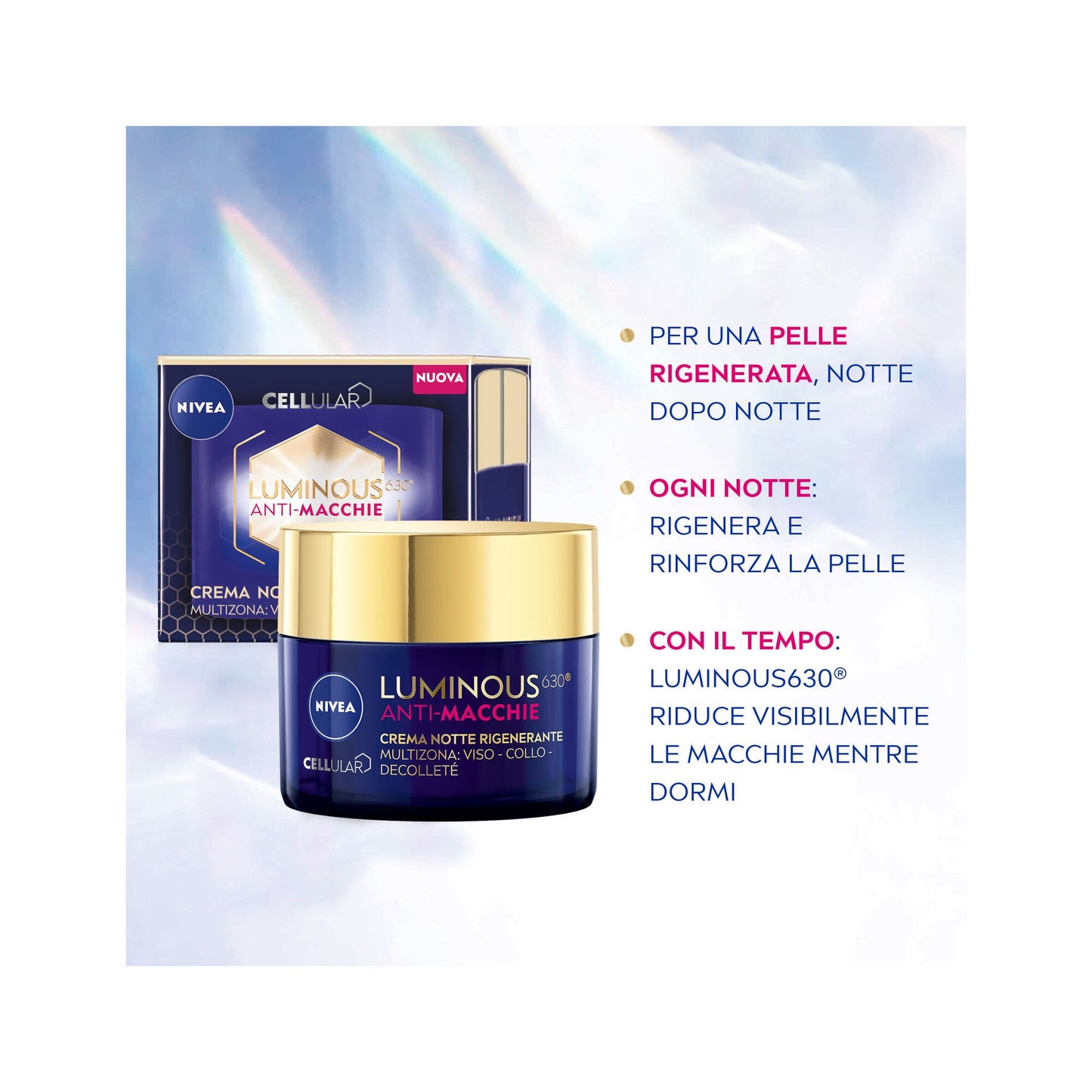 Nivea Cellular Luminous630 Anti-macchie Crema Viso Notte Rigenerante 50ml