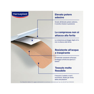 Hansaplast Cerotti Flexible XL Cerotti Medicazione Per Le Articolazioni 5x7,2cm 10 Pezzi