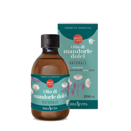 Erba Vita Olio Di Mandorle Dolci Naturale Prodotto Cosmetico Corpo 200ml