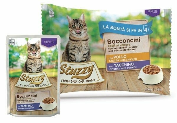 Stuzzy Bocconcini Con Pollo/Tacchino Cibo Umido Gatti Adulti Multipack 4x85g