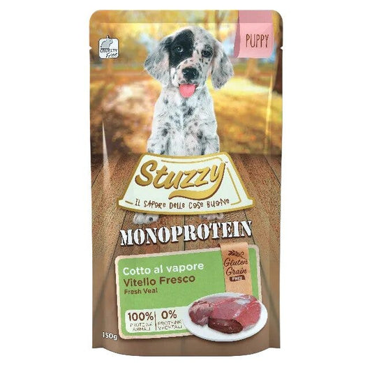 Stuzzy Monoprotein per Cuccioli con Vitello Fresco Busta 150g