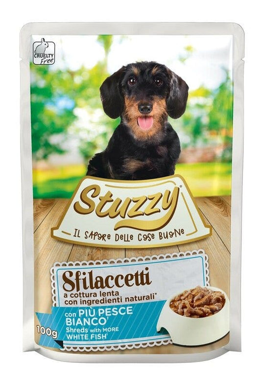 Stuzzy Cane Adulto Sfilaccetti con Pesce Bianco 100g
