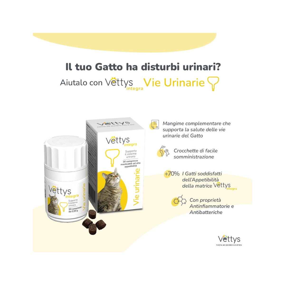 Vettys Integra Vie Urinarie Per Gatti 30 Compresse