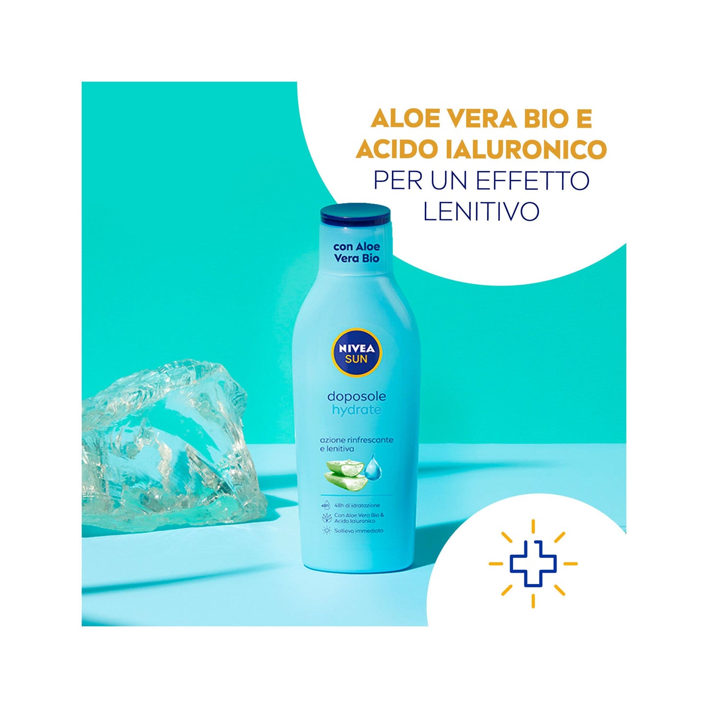 Nivea Sun Latte Doposole Hydrate Dopo Sole Idratante Con Aloe Vera Bio E Acido Ialuronico 200ml
