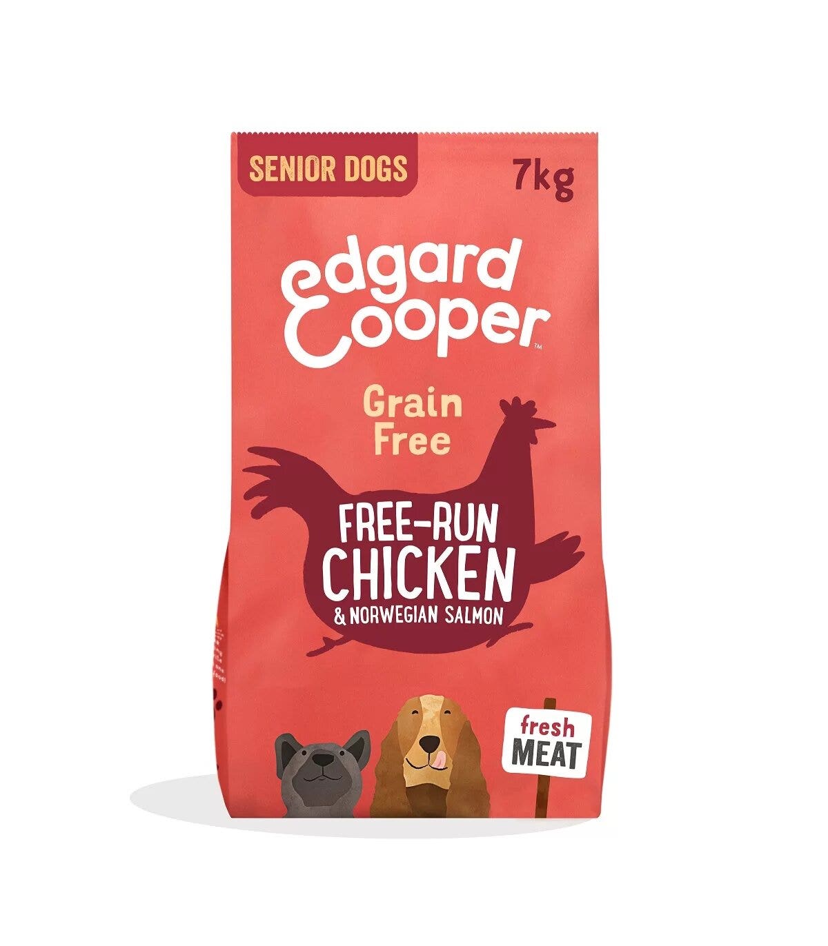 Edgard & Cooper Senior Pollo Allevato A Terra E Salmone Norvegese Senza Cereali Crocchette per Cani 7 Kg