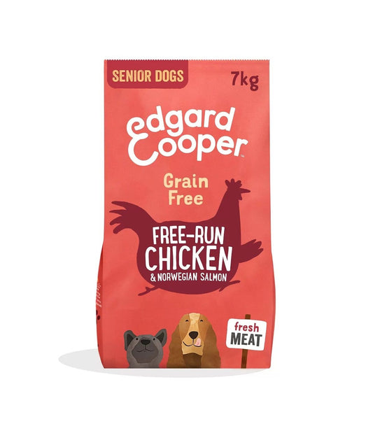 Edgard & Cooper Senior Pollo Allevato A Terra E Salmone Norvegese Senza Cereali Crocchette per Cani 7 Kg