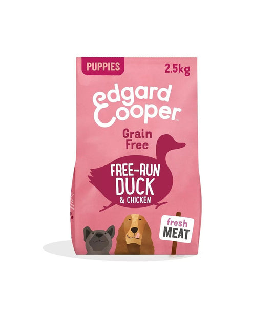 Edgard & Cooper Puppy Anatra E Pollo Allevati A Terra Senza Cereali Crocchette per Cani 2,5 Kg