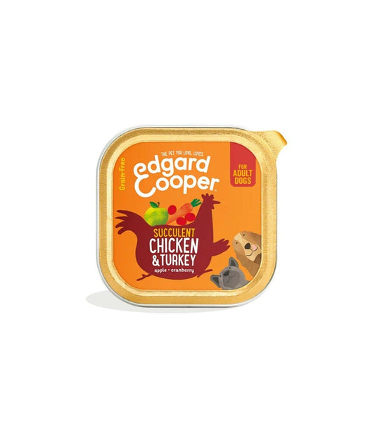 Edgard & Cooper Adult Pollo E Tacchino Senza Cereali Cibo Umido per Cani 150g