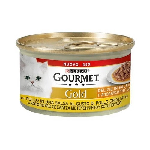 Purina Gourmet Gold Delizie In Salsa Con Pollo Per Gatti Lattina 85g