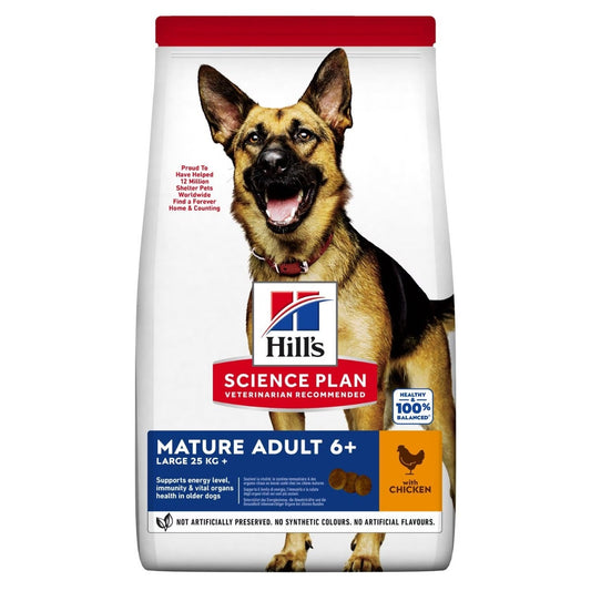 Hill's Science Plan Large Breed Mature Adult Cibo Secco Con Pollo Cani Adulti 6+ Taglia Grande Sacco 12kg