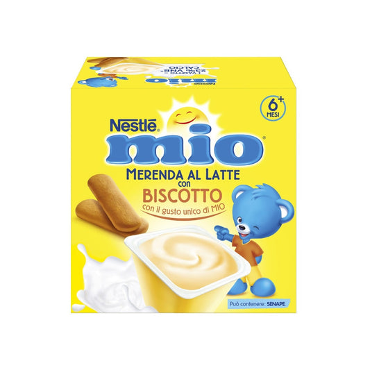 Nestlè Mio Merenda Al Latte Biscotto 4 Vasetti Da 100g