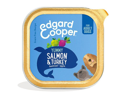 Edgard & Cooper Adult Salmone E Tacchino Allevato A Terra Senza Cereali Cibo Umido per Cani 150g