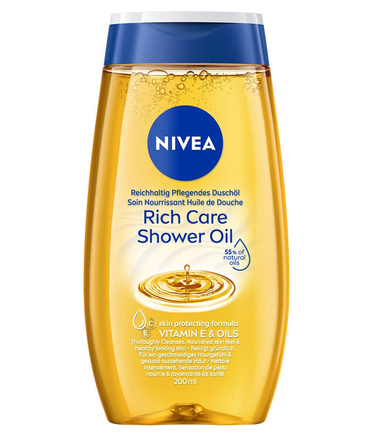 Nivea Olio Doccia Nutrimento Intenso Bagnoschiuma Con Oli Naturali Per Una Pelle Morbida 200ml