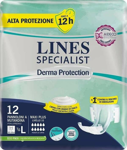 Lines Specialist Derma Protection Pannolone A Mutandina Taglia L 12 Pezzi