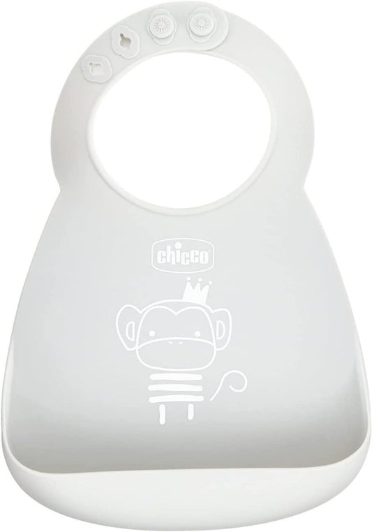 Chicco Bavaglina Silicone Easy Roll Colore Neutro 6Mesi+