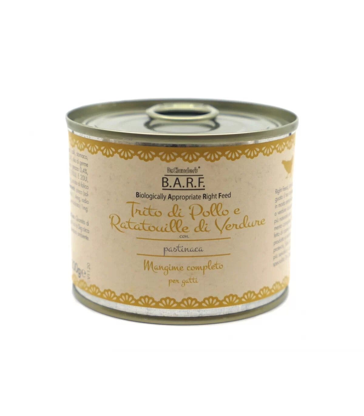 Barf Menu Completo Gatto Trito Di Pollo E Ratatouille Di Verdure Con Pastinaca 200g