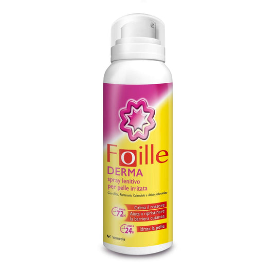Foille Derma Spray riparatore cutaneo, doposole per pelle arrossata e secca, erogazione anche sottosopra 150ml
