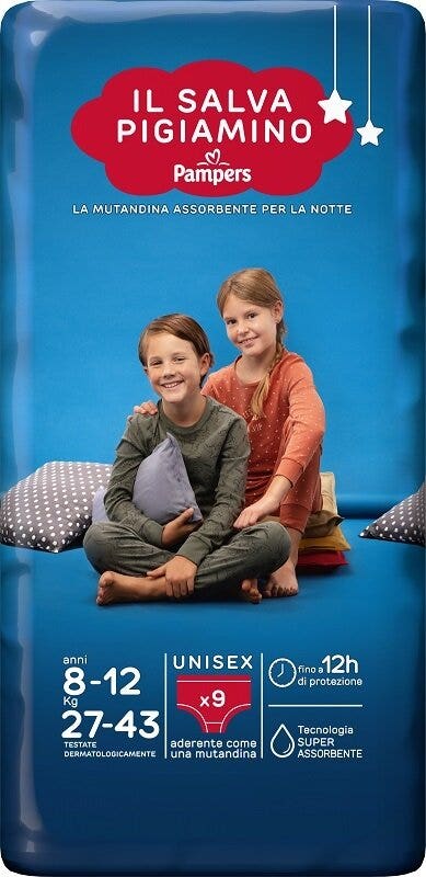 Pampers Il Salva Pigiamino 9 Mutandine Assorbenti Anni 8-12