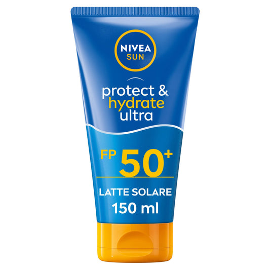 Nivea Sun Latte Solare Protect & Hydrate Ultra Fp50+ Crema Solare Resistente All'Acqua 200ml