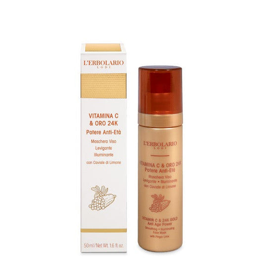 L'Erbolario Vitamina C & Oro 24K Maschera Viso Levigante/Illuminante 50ml