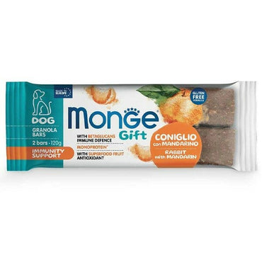 Monge Granola Bars Immunity Support Per Cani Adulti Coniglio Con Mandarino 120g
