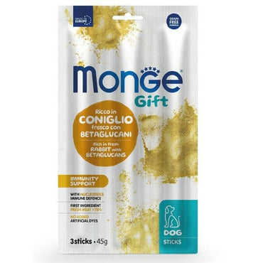 Monge Sticks Immunity Support Per Cani Adulti Coniglio Fresco Con Betaglucani 45g