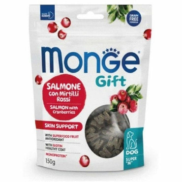 Monge Snack Super M Skin Support Per Cani Adulti Salmone Con Mirtilli Rossi 150g