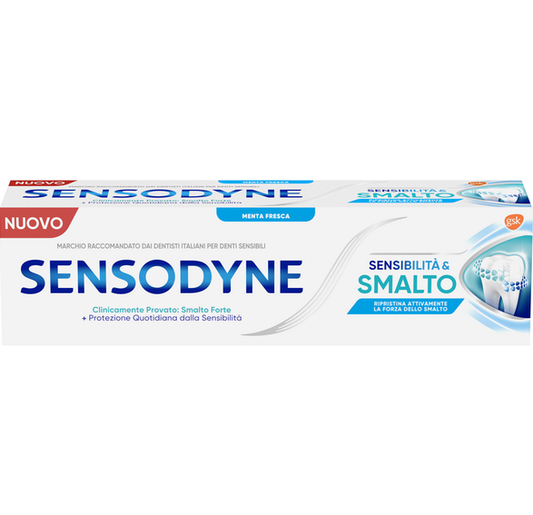 Sensodyne Dentifricio Sensibilità & Smalto Denti Sensibili Smalto Forte Gusto Menta Fresca 75 ml