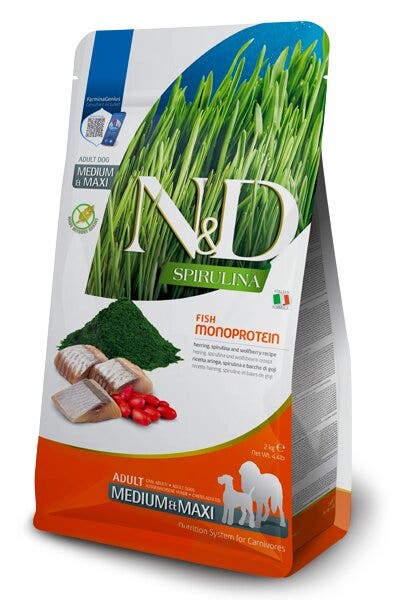 Farmina N&D Dog Medium & Maxi Spirulina Herring Per Cani Adulti 2kg