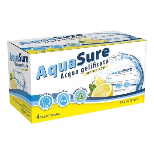 Aquasure Acqua Gelificata Limone Edulcorata Multipack 4 Pezzi Da 125g