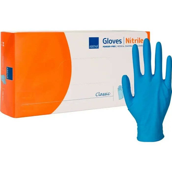 Abena Guanto Nitrile Senza Polvere Blu Taglia XL 100 Pezzi