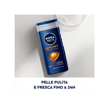 Nivea Men Doccia Shampoo Sport Docciaschiuma Uomo Rivitalizzante Per Viso Corpo E Capelli 250ml